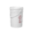 6 Gallon White Plastic Round Open Head Pail w/Metal Bail, Red CWL, FDA Approved