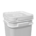2.1-5 Gallon White Plastic Square Open Head EZ Lid w/Solid Tear-Strip