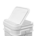 2.1-5 Gallon White Plastic Square Open Head Hinged Lid w/Tear-Strip