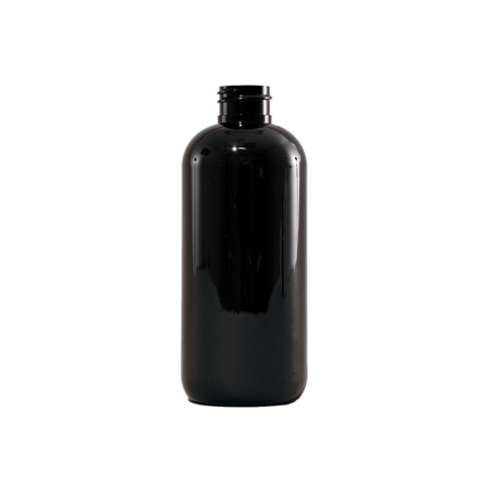 8 oz Amber PET Plastic Boston Round Bottle, 28-400