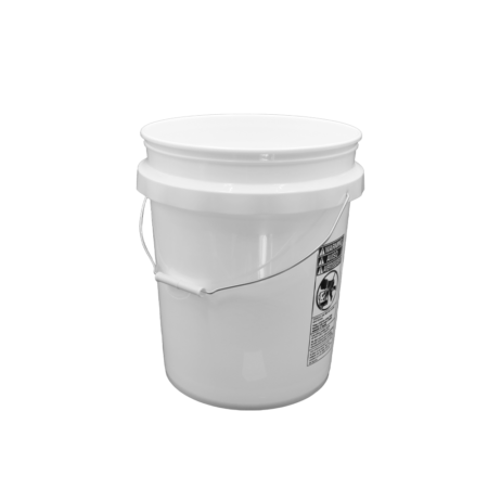 5 Gallon White Plastic Round Open Head Pail w/Metal Bail, FDA Approved