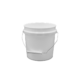 1 Gallon White Plastic Round Open Head Pail w/Metal Bail