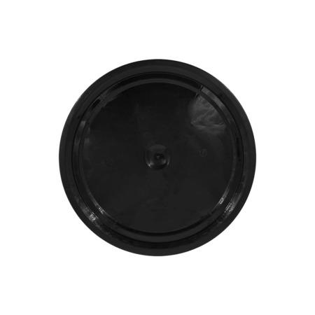 5 Gallon Black Plastic Round Solid Tear Strip Cover w/Gasket, FDA Approved