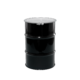 30 GAL BLACK STEEL OH DRUM LND RDL65 UN(Y1.5/150) WHITE COVER 10/PLT